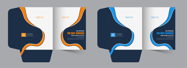 Unique presentation folder template, creative and Luxury folder design, Corporate business Document Folders for your business, editable vector file