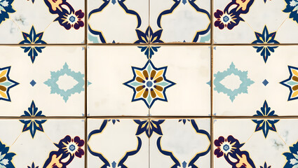 Seamless Mediterranean Moroccan Tile Mosaic Colorful Spanish Talavera Background