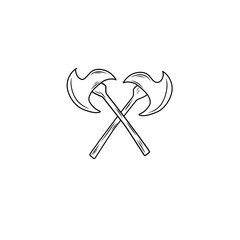 crossed axes icon hand drawn