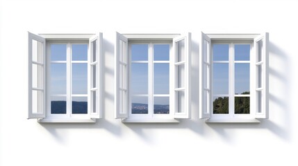 Obraz premium Window frames isolated on white background. Generative AI
