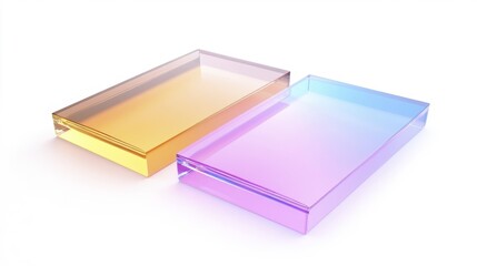 Colorful acrylic panels isolated on white background. Generative AI