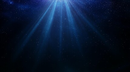 Obraz premium Underwater light beam abstract background dark blue black mystery depth