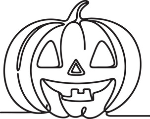 Jack o lantern icon line drawing for Halloween design