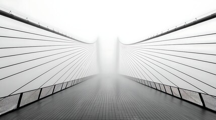 Obraz premium Modern bridge in a fog