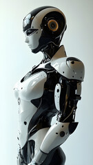 Robot in profile view.