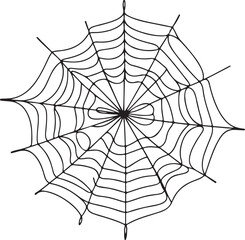 Obraz premium One line spider web drawing in black and white