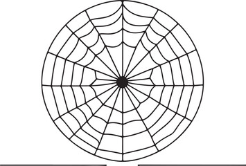 Obraz premium Minimal spider web sketch in continuous line
