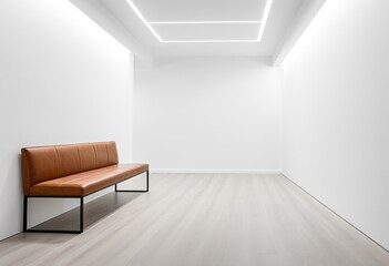 Functional hallway with bench and smooth white background