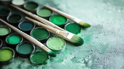 Obraz premium Watercolor greens set