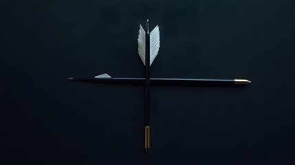 Abstract Arrow and Pens Cross Minimalist Design
