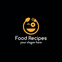 cooking food recipe logo design vector	