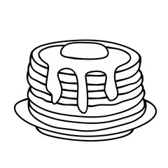 Illustration of Pancakes with Syrup