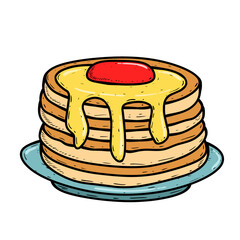 Illustration of Pancakes with Syrup