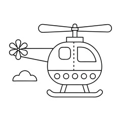 Adorable Black & White Helicopter Drawing – Perfect for Preschoolers 