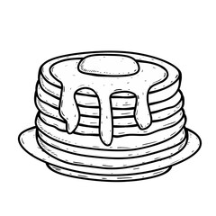 Illustration of Pancakes with Syrup