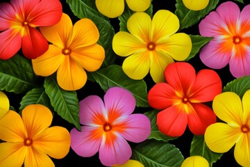 Obraz premium Vibrant Colorful Flowers Close Up Pattern