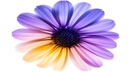 Vibrant Purple and Yellow Daisy Flower Closeup