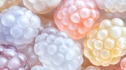 Closeup Pastel Colored Gummy Candy Texture