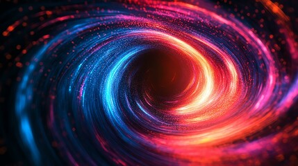 Obraz premium A vibrant depiction of a swirling cosmic vortex, showcasing dazzling colors and deep space aesthetics.
