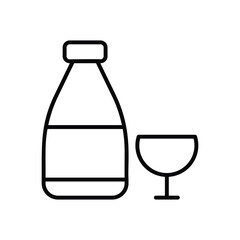 White Wine icon vector stock illustration