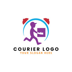 courier shipment delivery services logo design vector