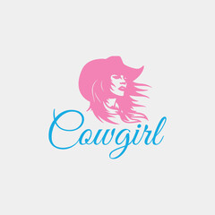 cowgirl fashion logo design vector