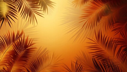 Warm Sunset Palm Leaves (1)