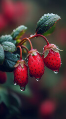Fresh Strawberries with Morning Dew – Macro Wallpaper Style
