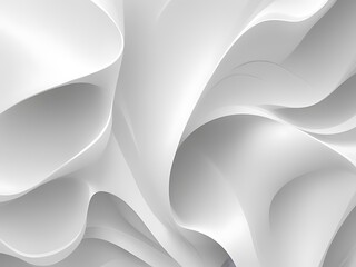 Fototapeta premium 3D Modern White Wave Background - Minimalist and Stylish with Curved Textured Effect