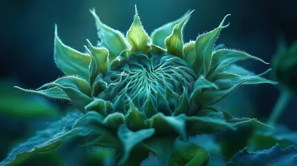 sunflower close-up with petals curling outward in sharp focus