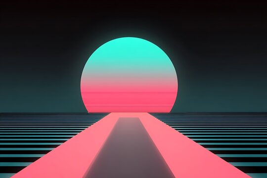  miami vice banner in neon 80s color style  
