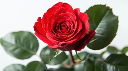 Fototapeta premium close-up red rose in fresh bloom with dramatic lighting