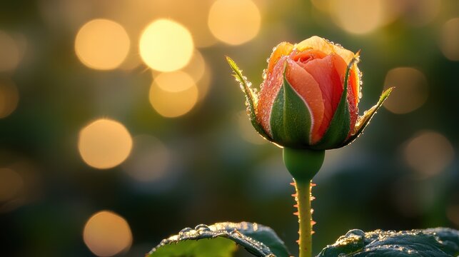 close-up red rose in fresh bloom with dramatic lighting - Powered by Adobe