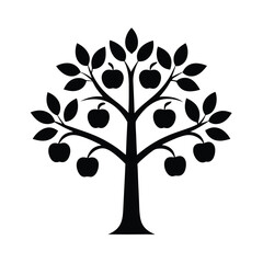 Modern Minimal Apple Tree Design Vector