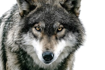 Fototapeta premium dire wolf in scary pose with bared teeth 