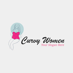 curvy woman logo design vector	