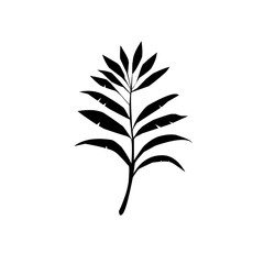Black Silhouette Leaf Design Element