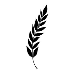 Black Silhouette Leaf Design Element