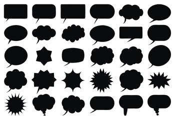 Diverse Speech Bubble Silhouette Collection