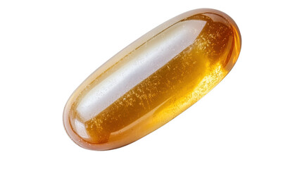 Single Fish Oil Capsule Isolated on White background