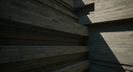 Architectural Layers And Shadows Create A Strong Visual Impact In This Abstract Shot