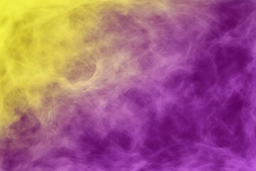 Abstract Purple and Yellow Swirling Smoke Clouds Background