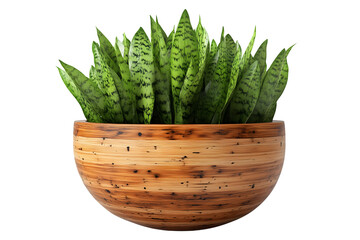 Indoor Plant in Wooden Pot Home Decor Green Leaves Natural Texture