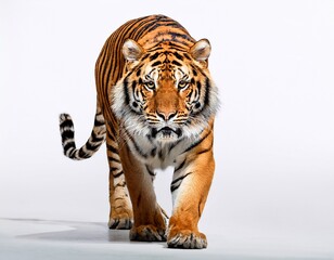 Obraz premium a fierce tiger isolated on white