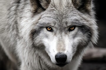  dire wolf captured in detailed closeup image  
