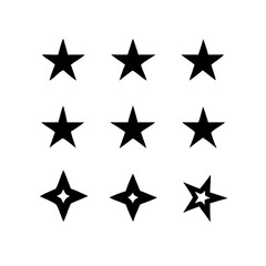 Fototapeta premium Sparkle star icons set, transparent PNG