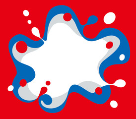 大阪EXPO万博スタイルの青と赤のイラストフレームベクター背景9