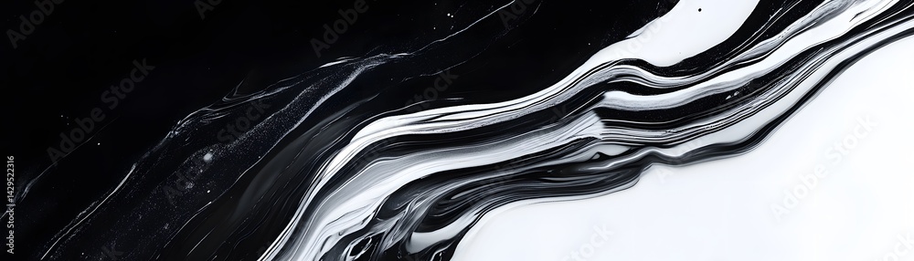 Poster this abstract image showcases dynamic black and white swirls, creating a mesmerizing visual flow. th