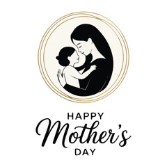 Cute Mother’s Day Greeting Card Design – Vector EPS