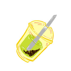 bubble tea ilustration,png,desing